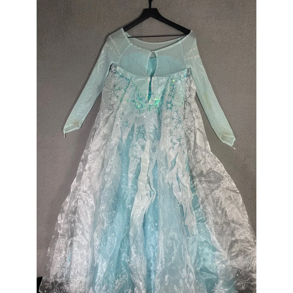 Disney Chasing Fireflies Elsa Costume Girls XL 14-16 Frozen Blue Sequin Dress